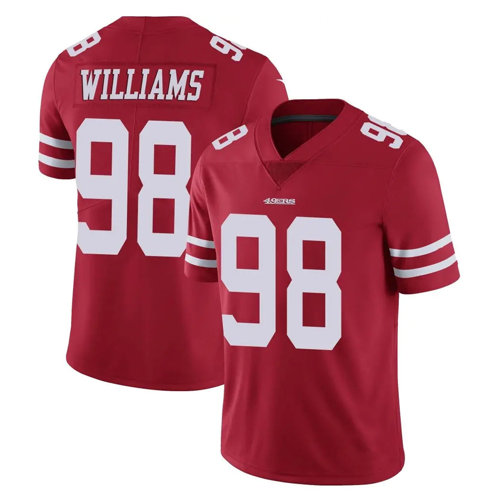 Elroe SF.49ers #98 Mykel Williams Player Red Limited Vapor Untouchable Home Game Stitched Jerseys