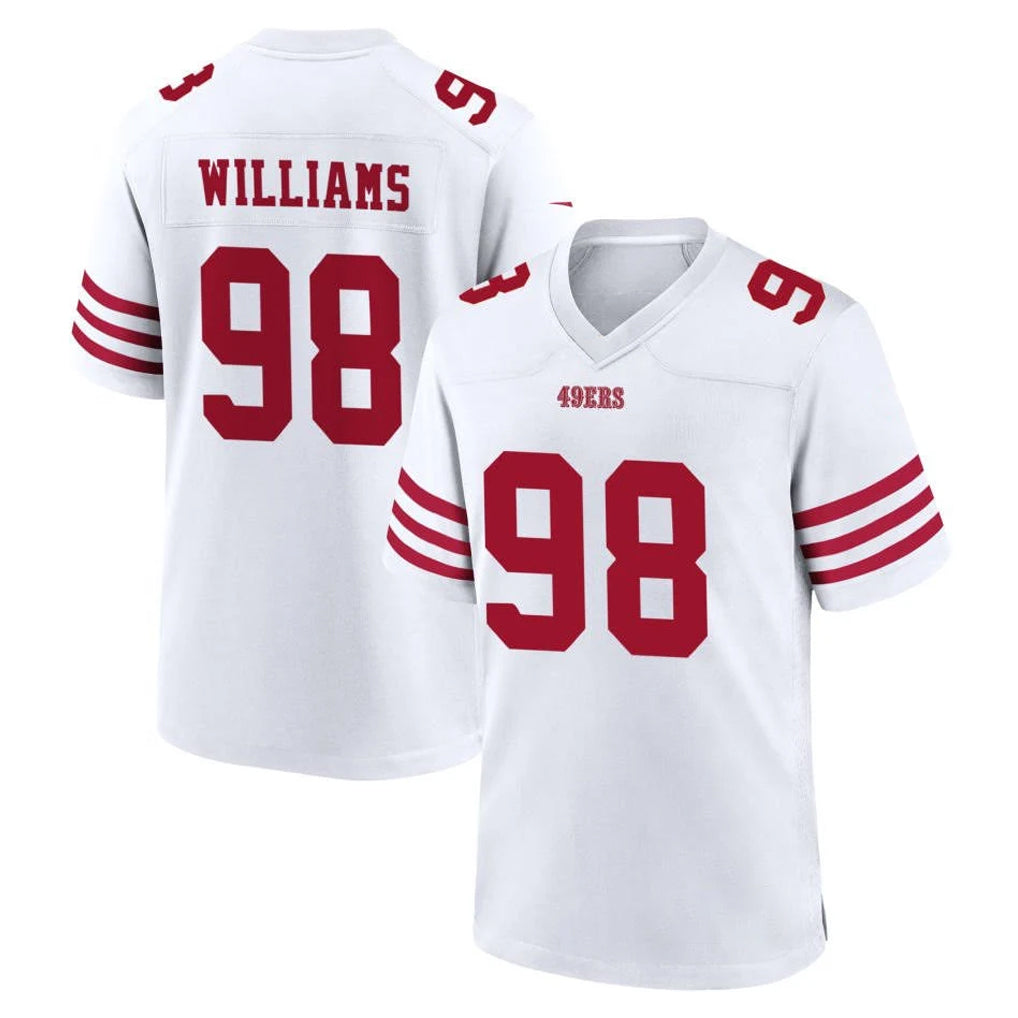 Elroe SF.49ers #98 Mykel Williams Player White Game Home Stitched Jerseys