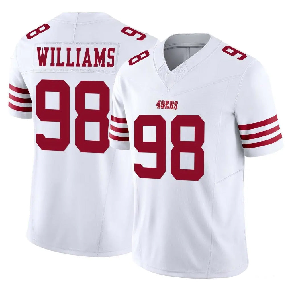 Elroe SF.49ers #98 Mykel Williams Player White Limited Vapor F.U.S.E. Home Game Stitched Jerseys