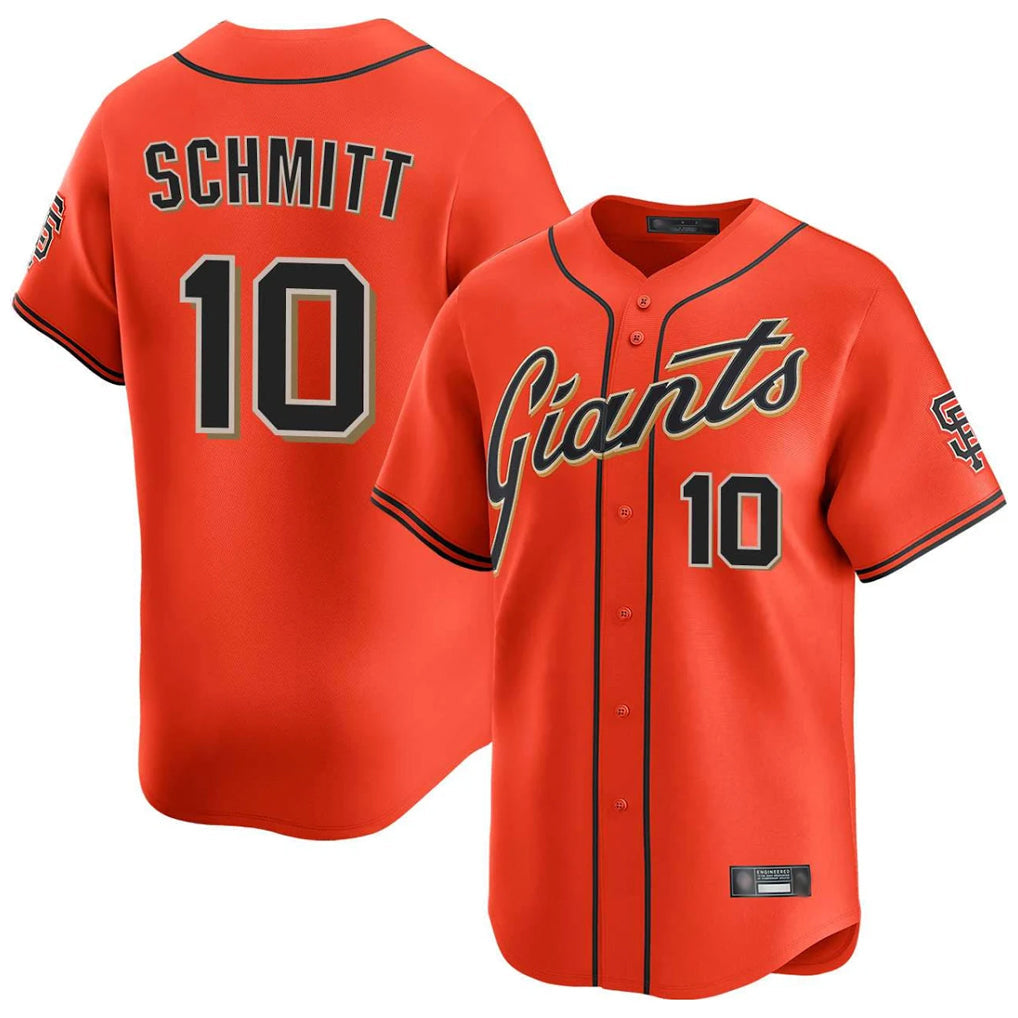 Elroe SF.Giants #10 Casey Schmitt Player Orange Home Limited Stitched Jerseys