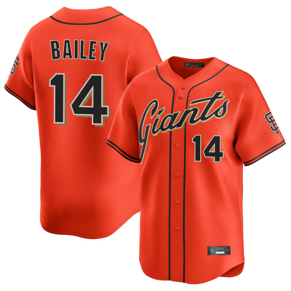 Elroe SF.Giants #14 Patrick Bailey Player Orange Home Limited Stitched Jerseys