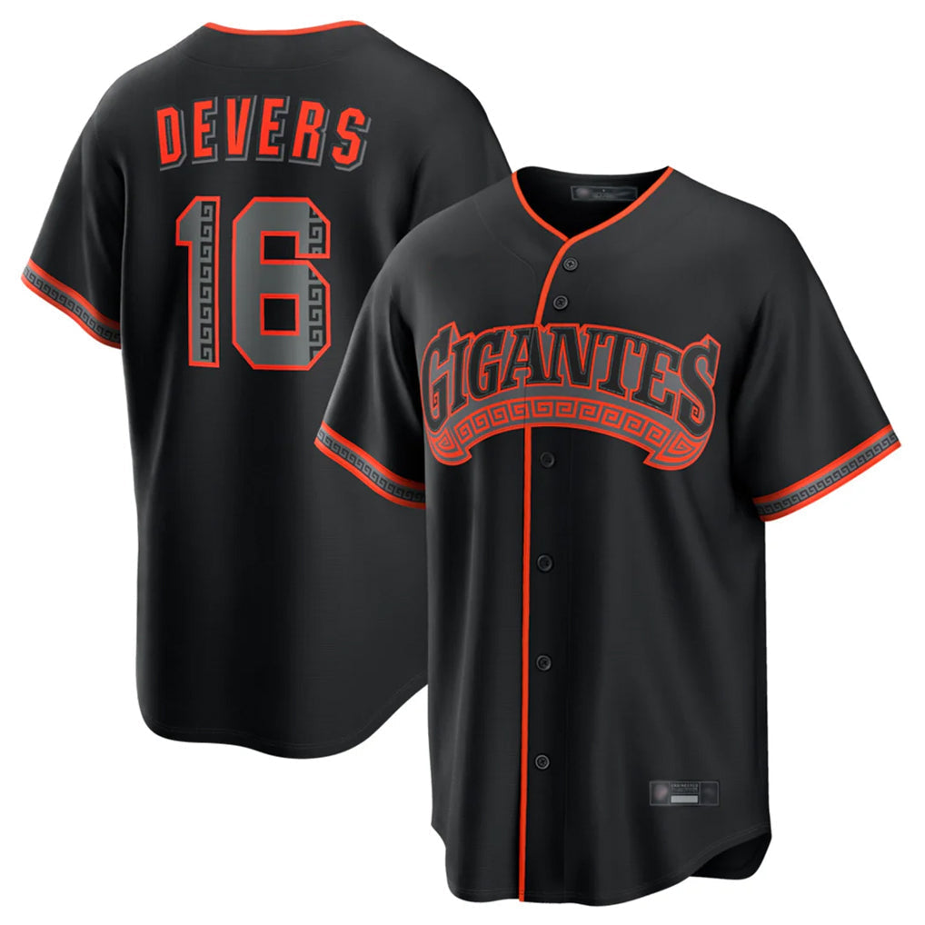Elroe SF.Giants #16 Rafael Devers Player Black Alternate Limited Stitched Jerseys