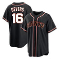Elroe SF.Giants #16 Rafael Devers Player Black Fashion Out Home Limited Stitched Jerseys