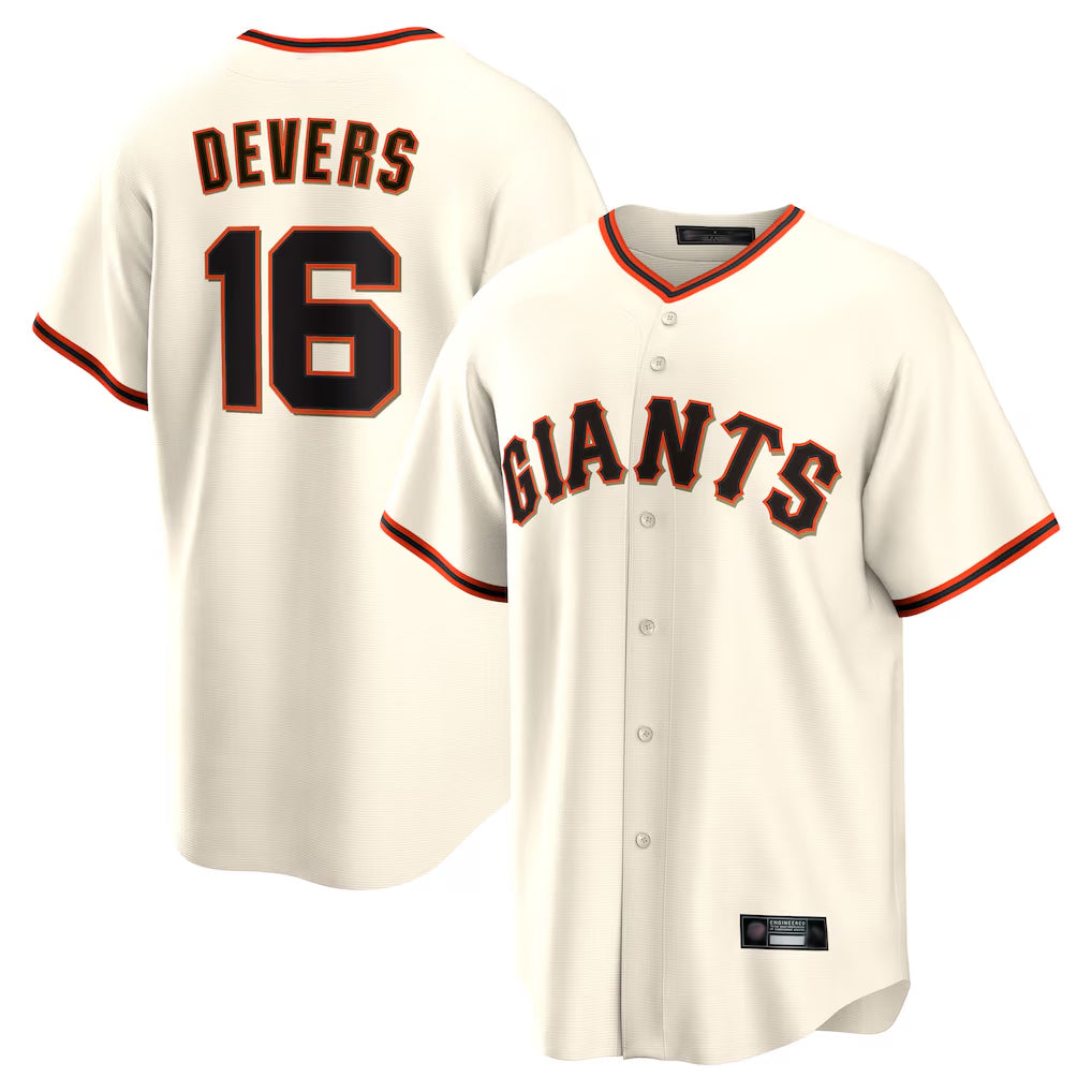 Elroe SF.Giants #16 Rafael Devers Player Cream Home Game Stitched Jerseys