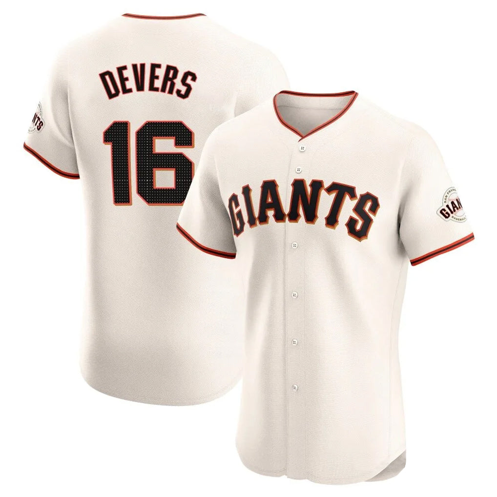 Elroe SF.Giants #16 Rafael Devers Player Cream Home Limited Elite Stitched Jerseys