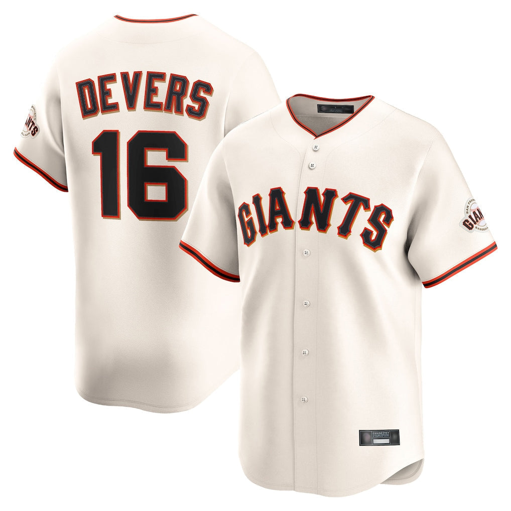 Elroe SF.Giants #16 Rafael Devers Player Cream Home Limited Stitched Jerseys