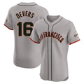 Elroe SF.Giants #16 Rafael Devers Player Gray Home Limited Elite Stitched Jerseys