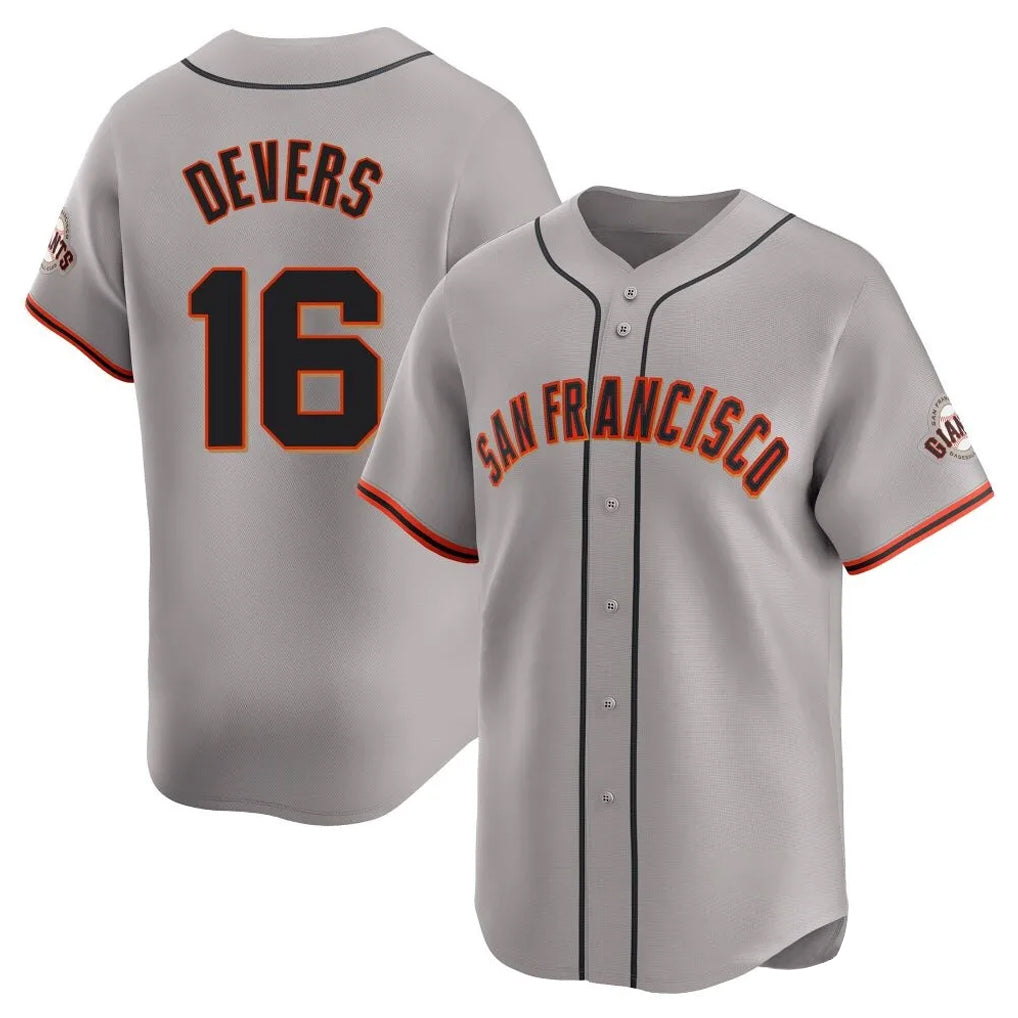 Elroe SF.Giants #16 Rafael Devers Player Gray Home Limited Stitched Jerseys