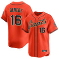 Elroe SF.Giants #16 Rafael Devers Player Orange Home Limited Stitched Jerseys