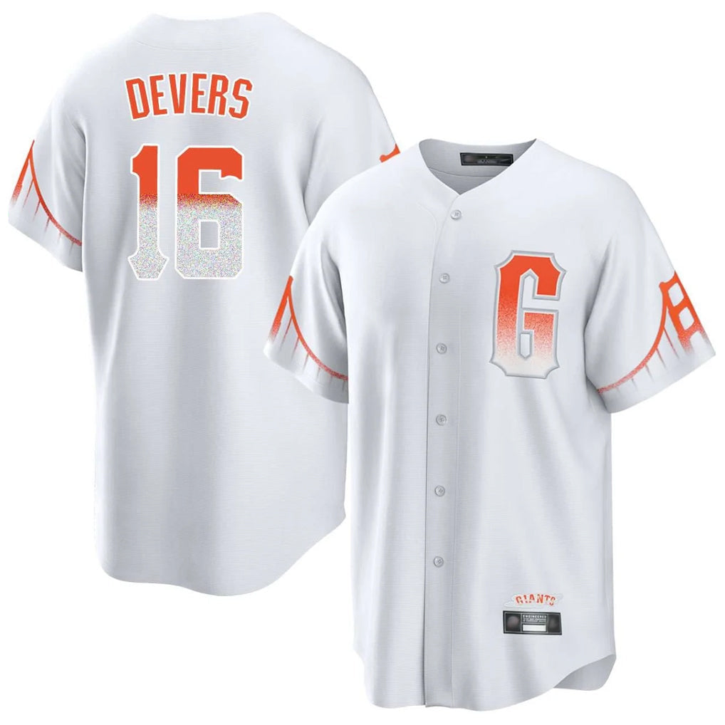 Elroe SF.Giants #16 Rafael Devers Player White City Connect Home Game Stitched Jerseys