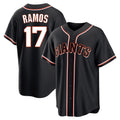 Elroe SF.Giants #17 Heliot Ramos Player Black Fashion Out Home Limited Stitched Jerseys