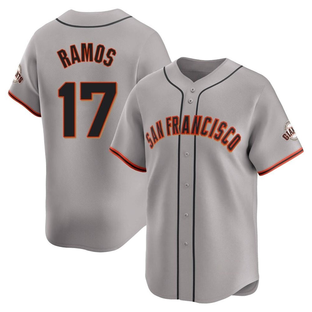 Elroe SF.Giants #17 Heliot Ramos Player Gray Home Limited Stitched Jerseys
