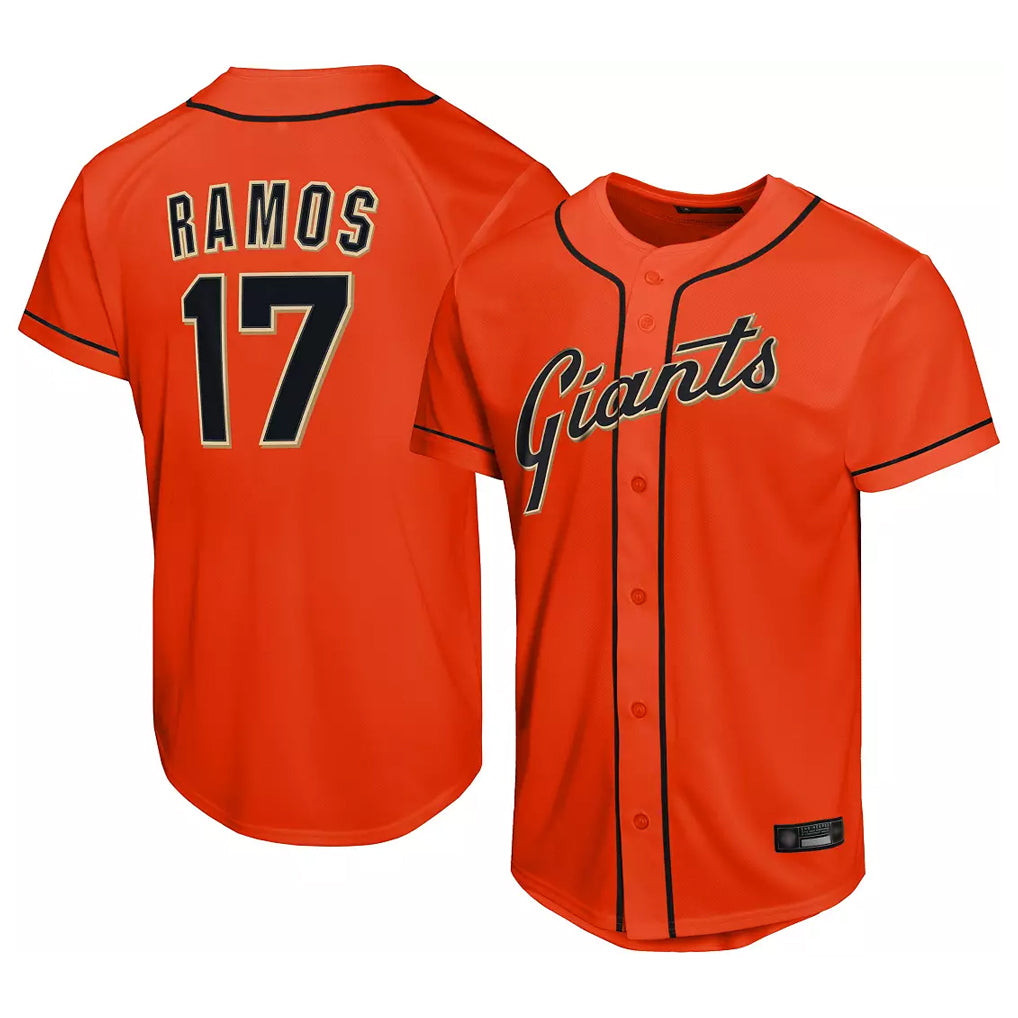 Elroe SF.Giants #17 Heliot Ramos Player Orange Home Limited Stitched Jerseys