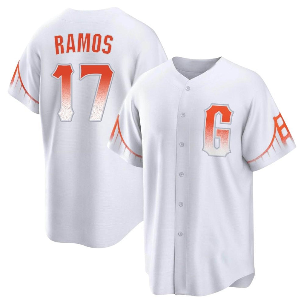 Elroe SF.Giants #17 Heliot Ramos Player White City Connect Home Game Stitched Jerseys