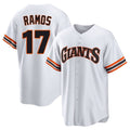 Elroe SF.Giants #17 Heliot Ramos Player White Home Game Stitched Jerseys