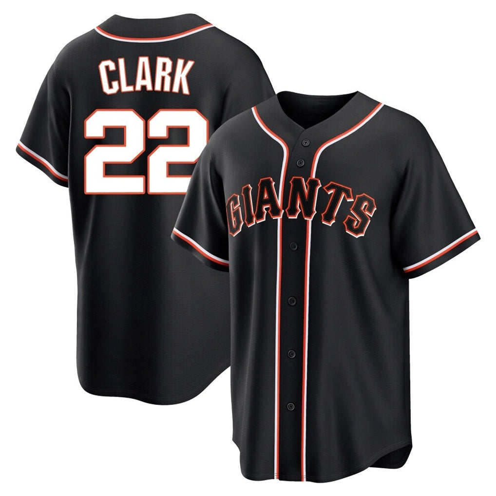 Elroe SF.Giants #22 Will Clark Player Black Fashion Out Home Limited Stitched Jerseys