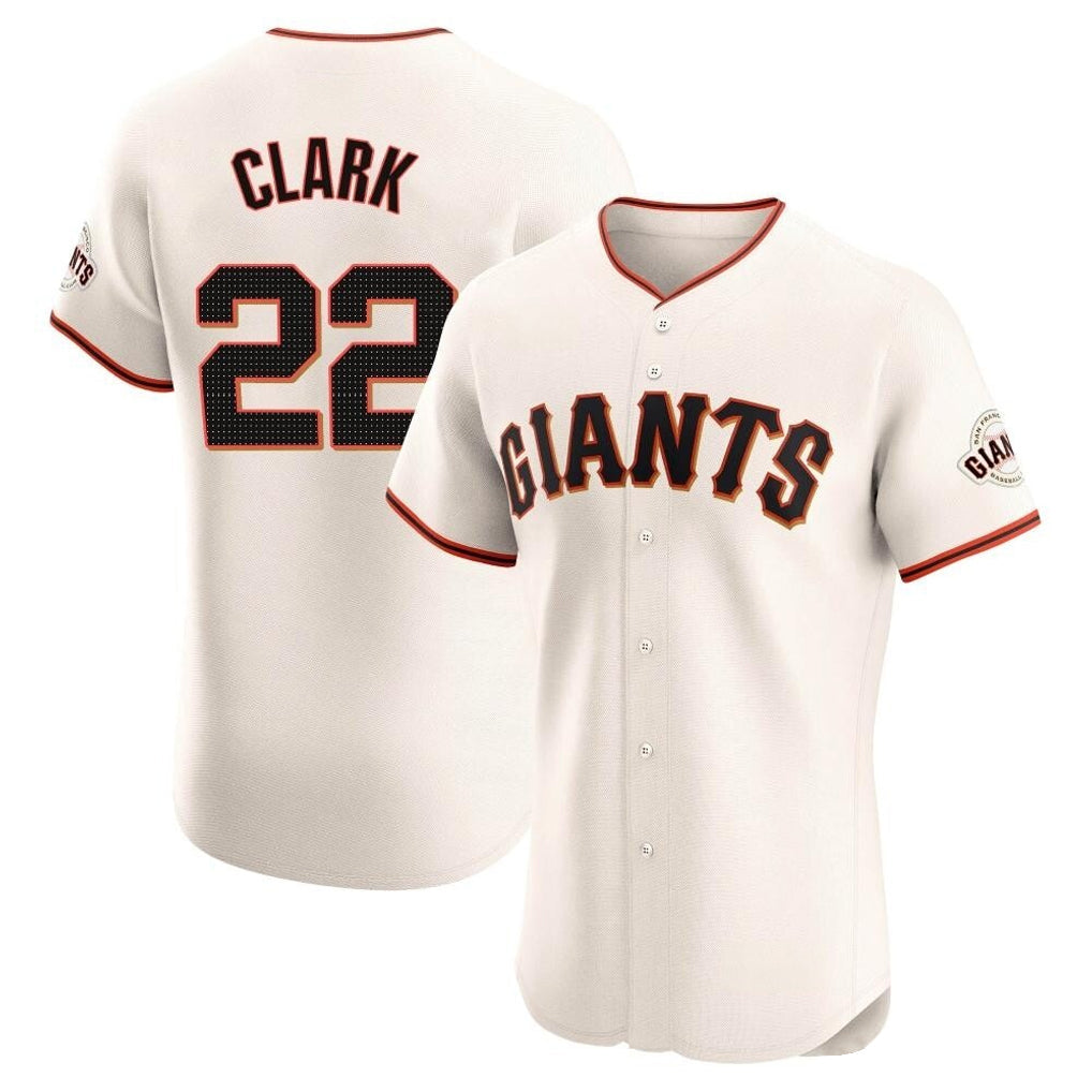 Elroe SF.Giants #22 Will Clark Player Cream Home Limited Elite Stitched Jerseys