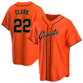 Elroe SF.Giants #22 Will Clark Player Orange Home Game Stitched Jerseys