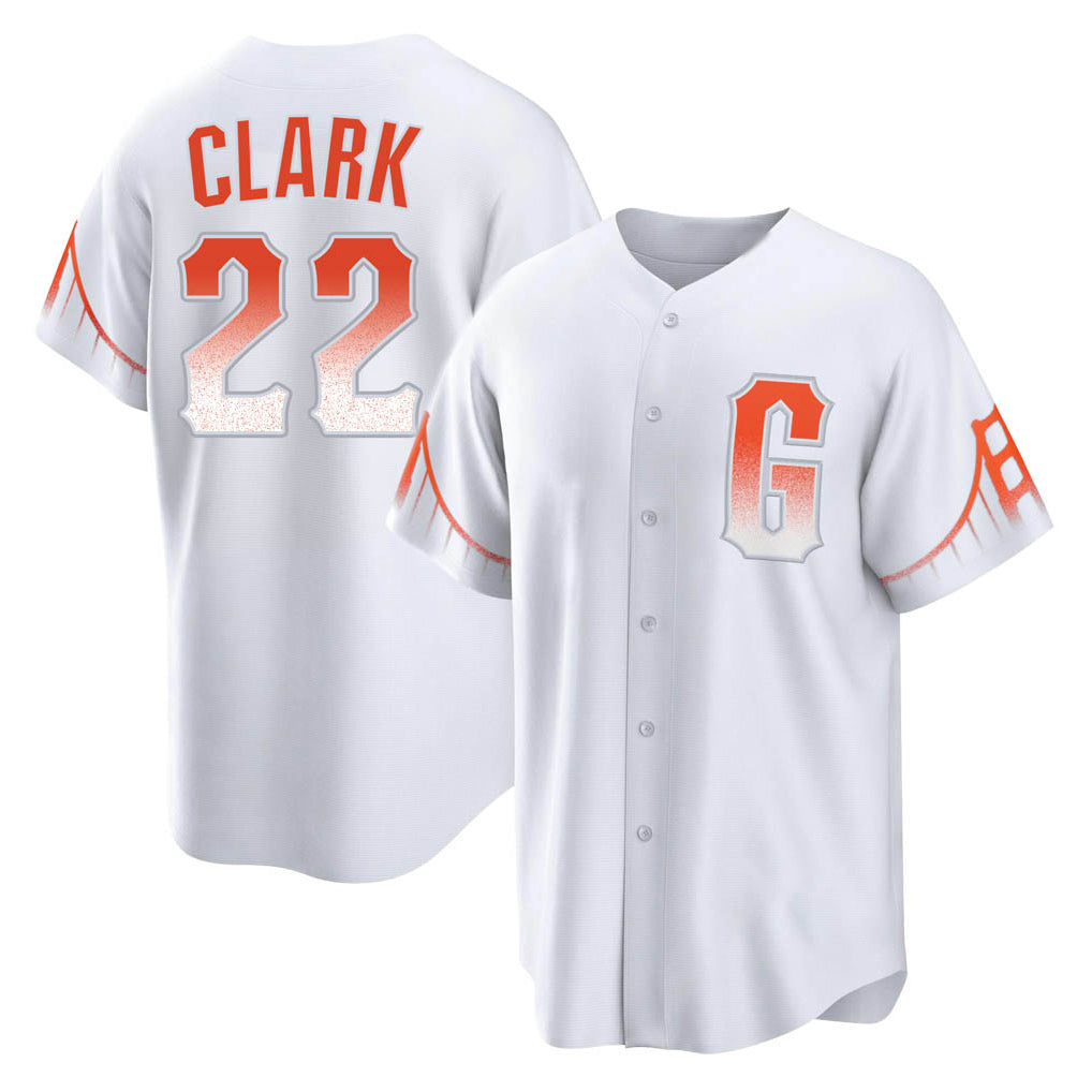 Elroe SF.Giants #22 Will Clark Player White City Connect Home Game Stitched Jerseys