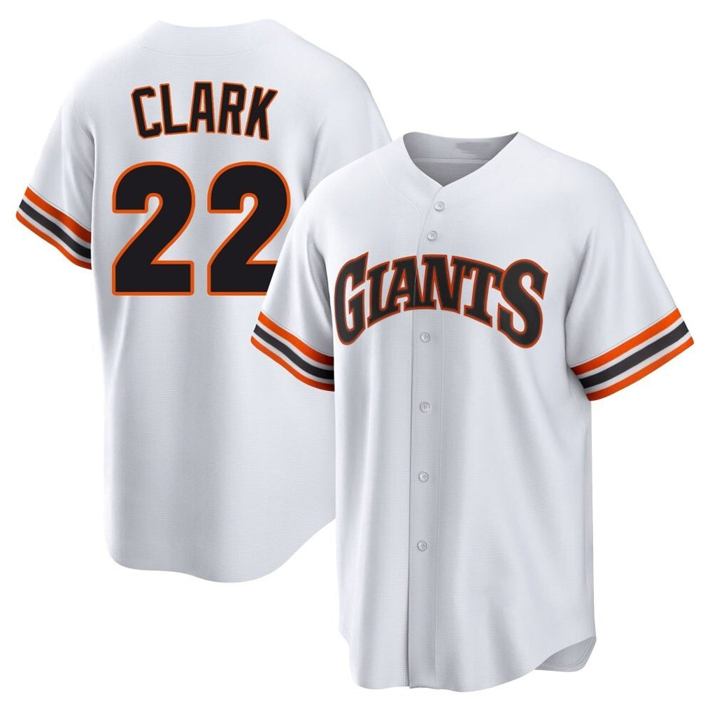 Elroe SF.Giants #22 Will Clark Player White Home Game Stitched Jerseys