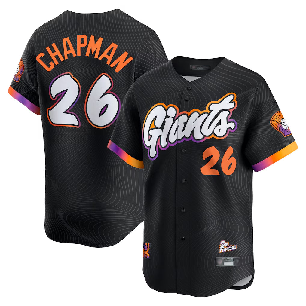 Elroe SF.Giants #26 Matt Chapman Player Black 2025 City Connect Home Limited Stitched Jerseys