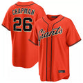 Elroe SF.Giants #26 Matt Chapman Player Orange Home Game Stitched Jerseys