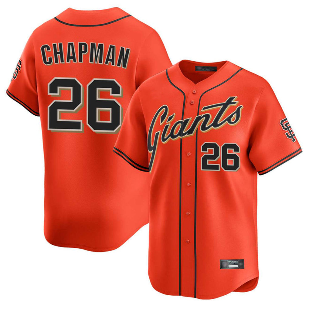 Elroe SF.Giants #26 Matt Chapman Player Orange Home Limited Stitched Jerseys