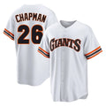 Elroe SF.Giants #26 Matt Chapman Player White Throwback Cooperstown Collection Home Game Stitched Jerseys