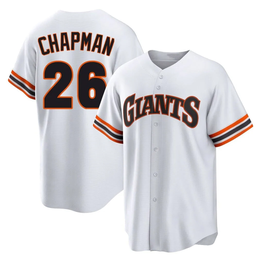 Elroe SF.Giants #26 Matt Chapman Player White Throwback Cooperstown Collection Home Game Stitched Jerseys