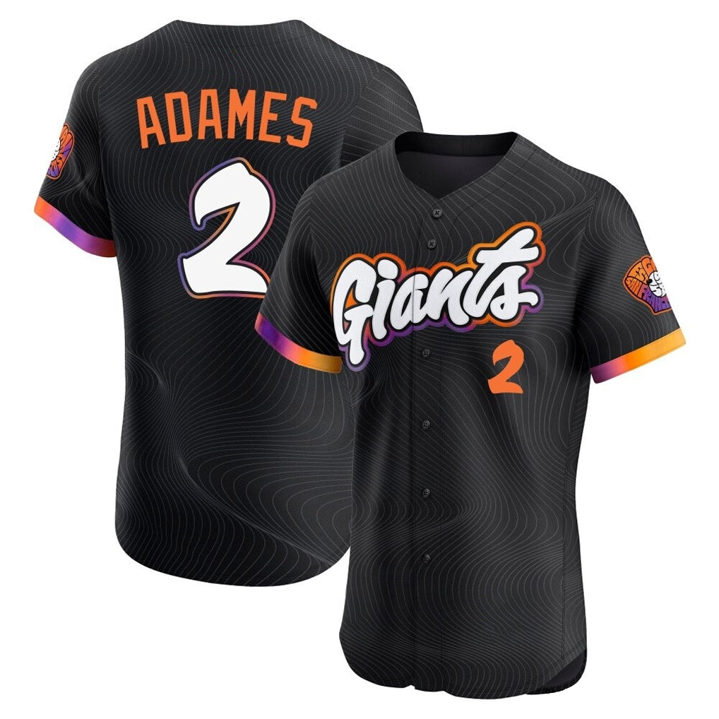 Elroe SF.Giants #2 Willy Adames Player Black 2025 City Connect Home Limited Elite Stitched Jerseys
