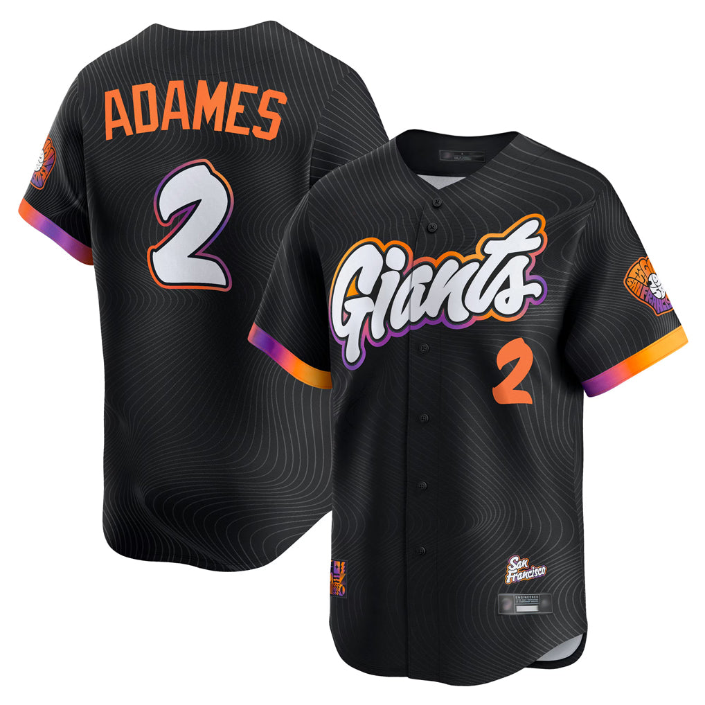 Elroe SF.Giants #2 Willy Adames Player Black 2025 City Connect Home Limited Stitched Jerseys