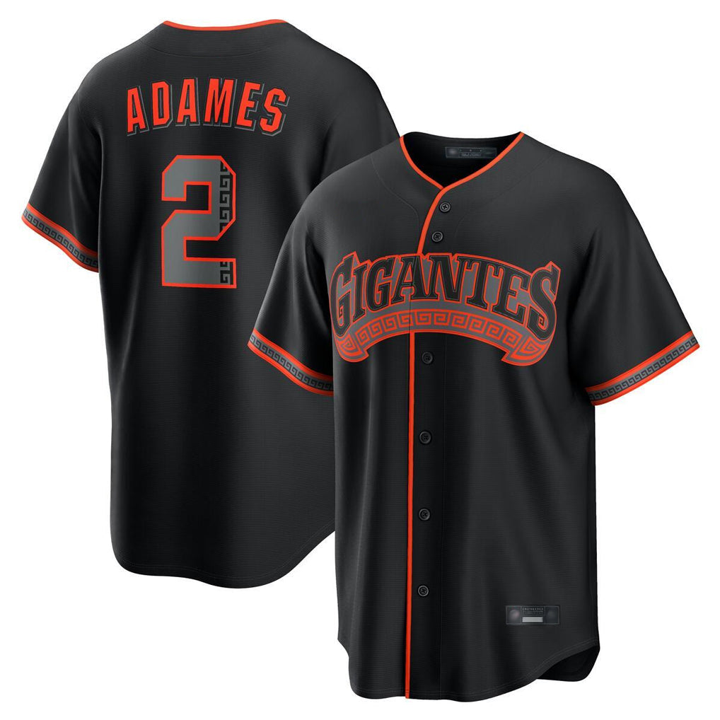 Elroe SF.Giants #2 Willy Adames Player Black Alternate Limited Stitched Jerseys
