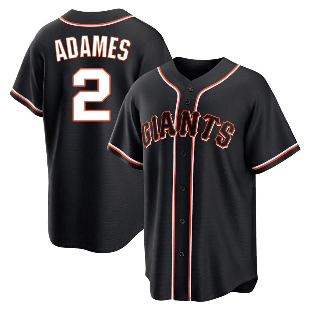 Elroe SF.Giants #2 Willy Adames Player Black Fashion Out Home Limited Stitched Jerseys