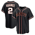 Elroe SF.Giants #2 Willy Adames Player Black Fashion Out Home Limited Stitched Jerseys