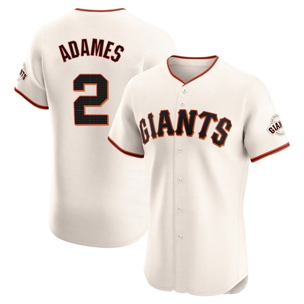Elroe SF.Giants #2 Willy Adames Player Cream Home Limited Elite Stitched Jerseys