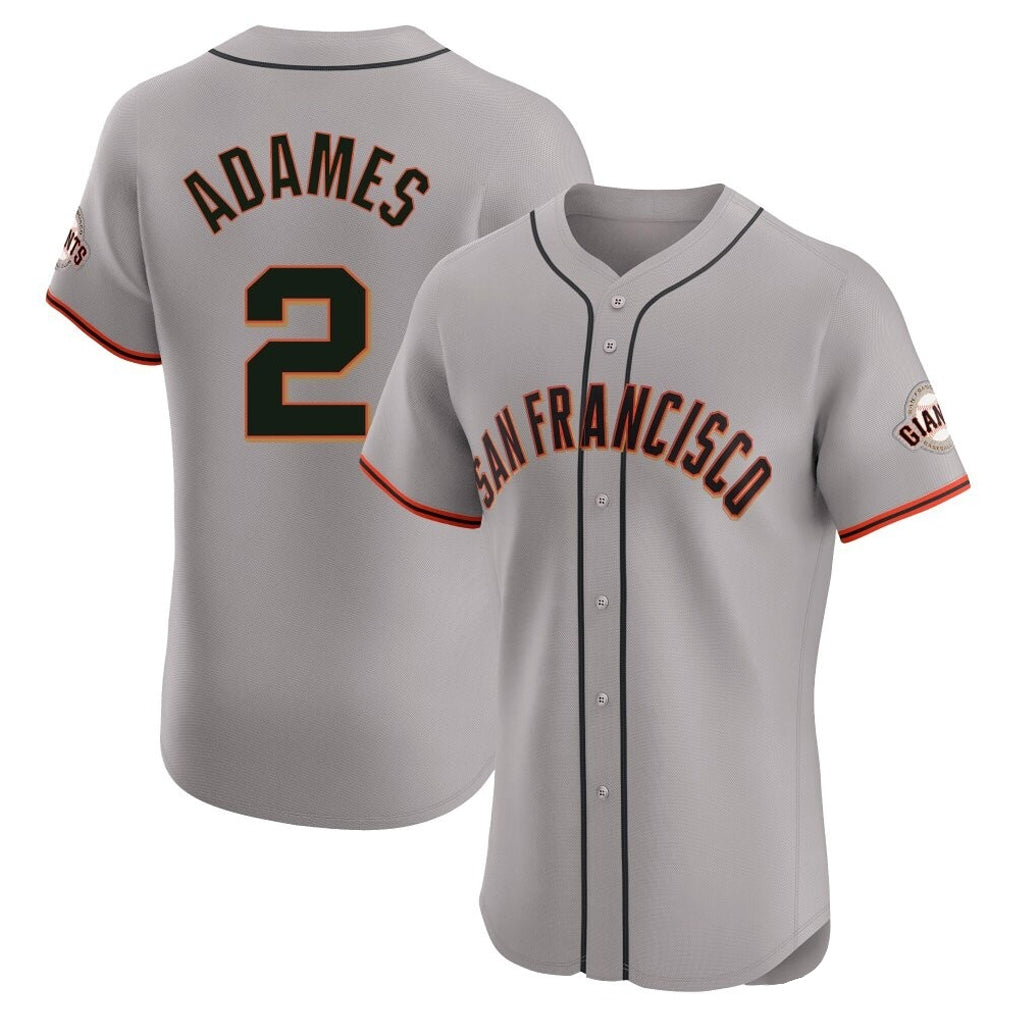 Elroe SF.Giants #2 Willy Adames Player Gray Home Limited Elite Stitched Jerseys