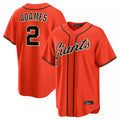 Elroe SF.Giants #2 Willy Adames Player Orange Home Game Stitched Jerseys