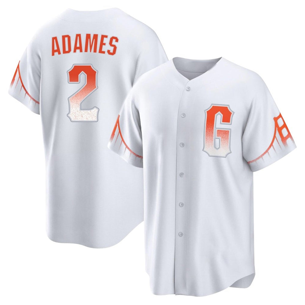 Elroe SF.Giants #2 Willy Adames Player White City Connect Home Game Stitched Jerseys