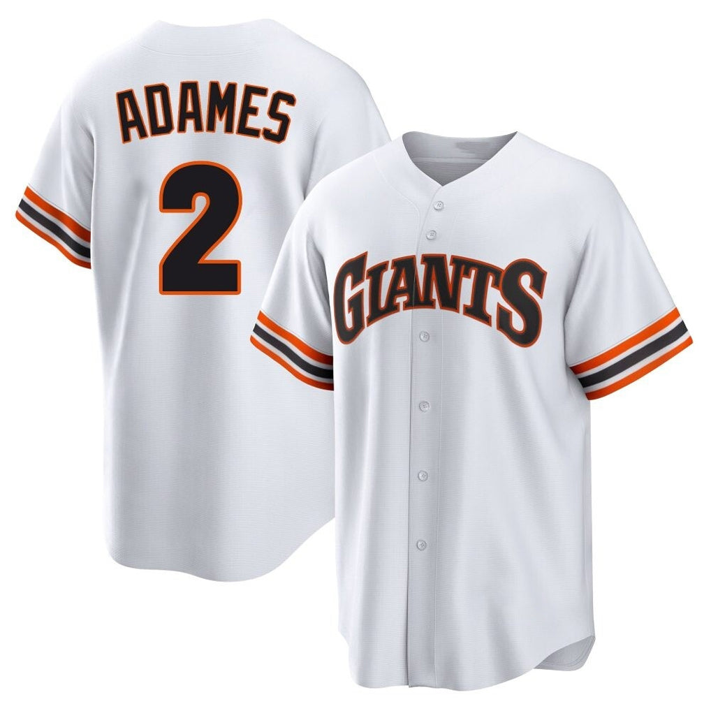 Elroe SF.Giants #2 Willy Adames Player White Home Game Stitched Jerseys