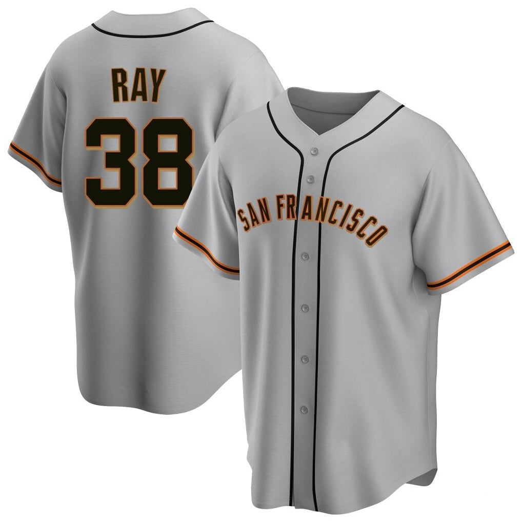 Elroe SF.Giants #38 Robbie Ray Player Gray Home Game Stitched Jerseys