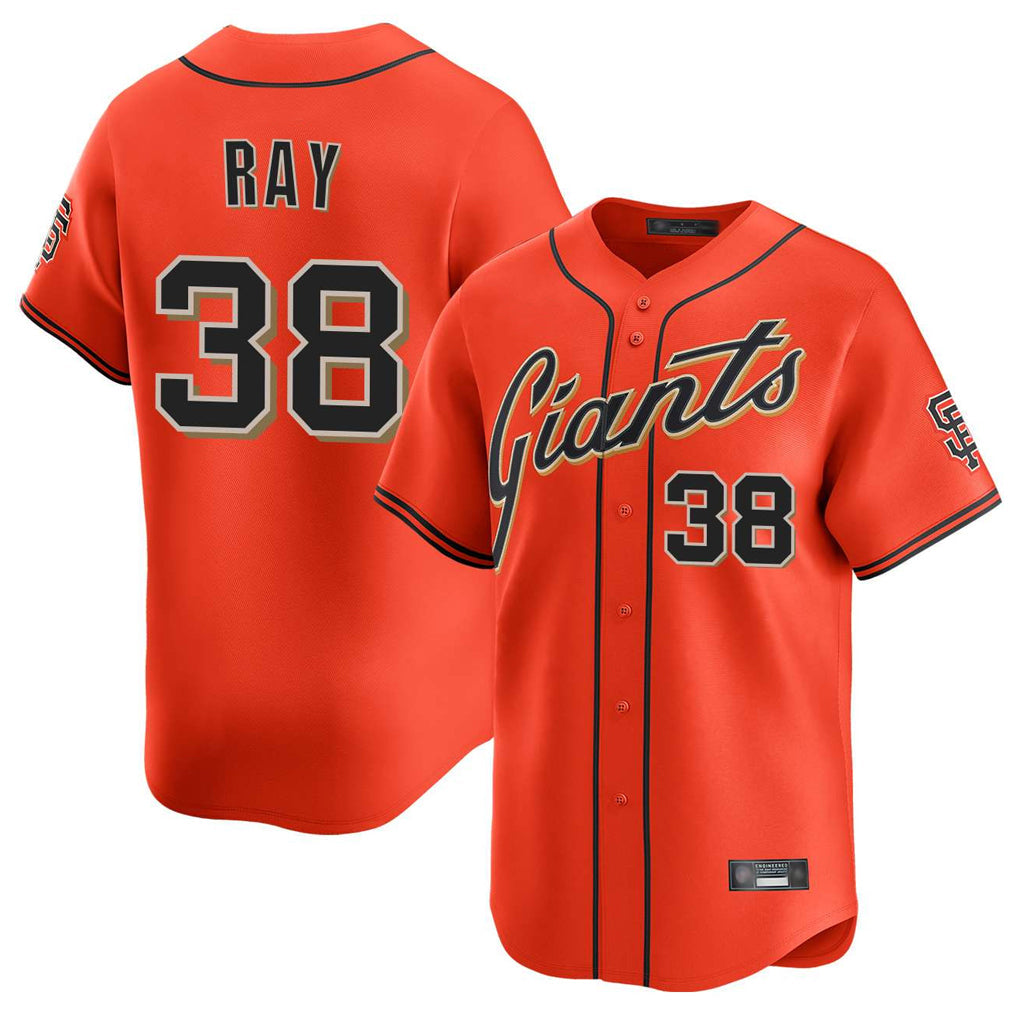 Elroe SF.Giants #38 Robbie Ray Player Orange Home Limited Stitched Jerseys