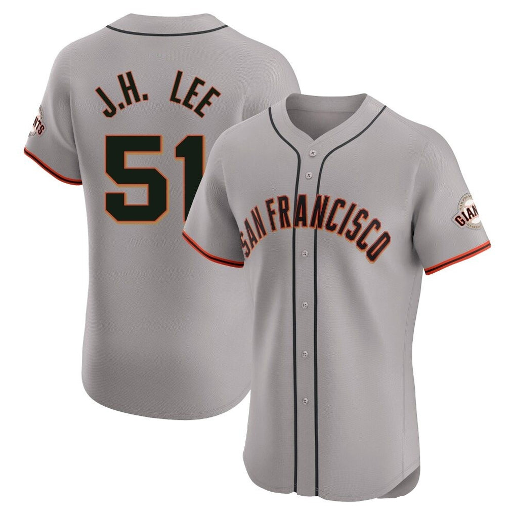 Elroe SF.Giants #51 Jung Hoo Lee Player Gray Home Limited Elite Stitched Jerseys