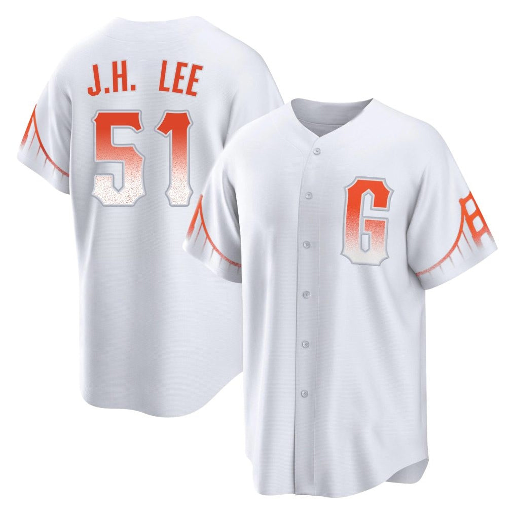 Elroe SF.Giants #51 Jung Hoo Lee Player White City Connect Home Game Stitched Jerseys