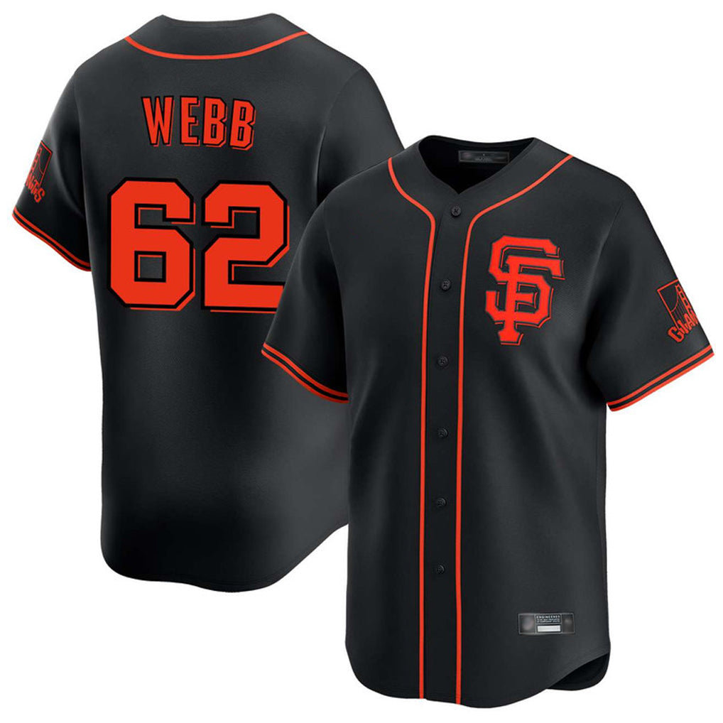 Elroe SF.Giants #62 Logan Webb Player Black Home Limited Stitched Jerseys
