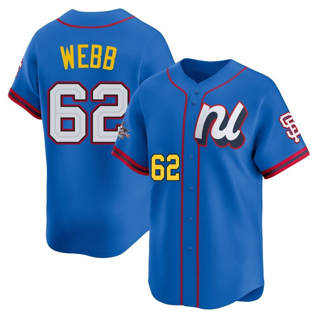 Elroe SF.Giants #62 Logan Webb Player Blue National League All-Star Edition Limited Stitched Jerseys