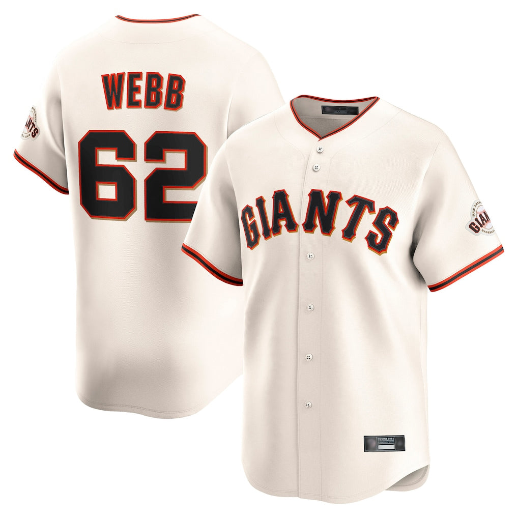 Elroe SF.Giants #62 Logan Webb Player Cream Home Limited Stitched Jerseys