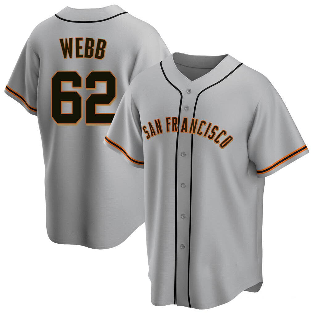 Elroe SF.Giants #62 Logan Webb Player Gray Home Game Stitched Jerseys