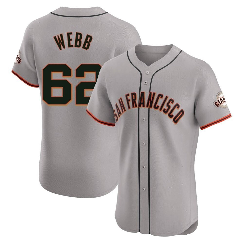 Elroe SF.Giants #62 Logan Webb Player Gray Home Limited Elite Stitched Jerseys