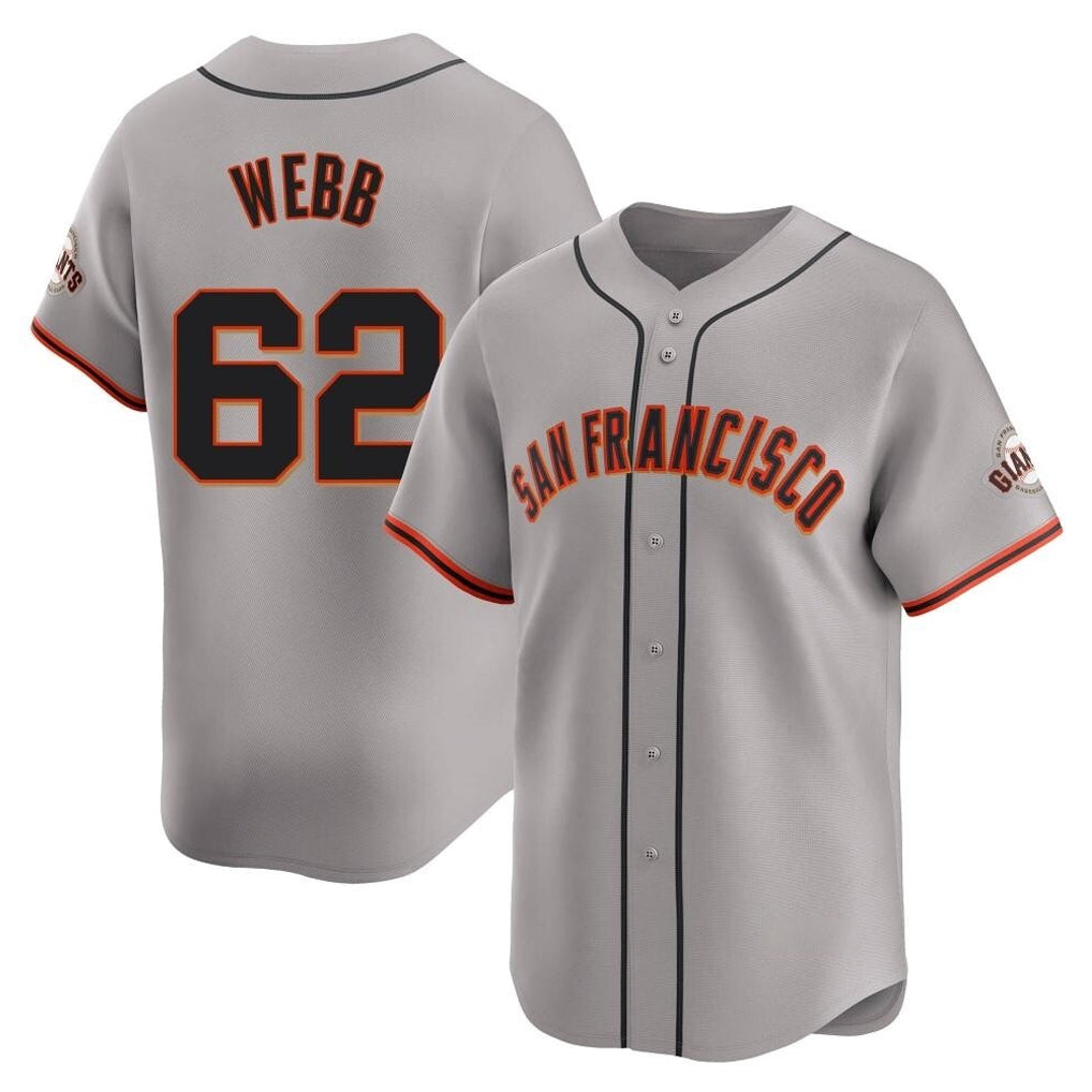 Elroe SF.Giants #62 Logan Webb Player Gray Home Limited Stitched Jerseys