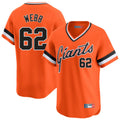 Elroe SF.Giants #62 Logan Webb Player Orange Home Game T-shirt Stitched Jerseys